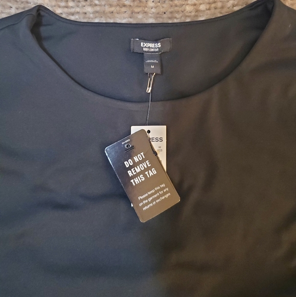 Express Body Contour Double Layer Crew Neck Thong Bodysuit - Picture 5 of 6